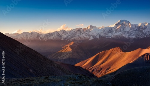 serene ridge line in afghanistan showcases breathtaking beauty of nature at twilight
