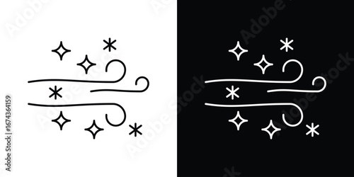 Snow blowing icons with Editable strokes set for UI UX