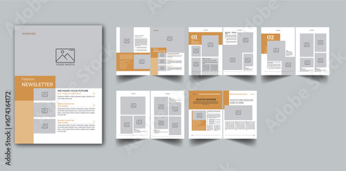 The Newsletter Template 10 Page layout design With Cover page / Weekly Newsletter, Monthly Newsletter, Daily Newsletter