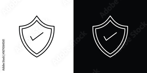 Shield icons with Editable strokes set for UI UX