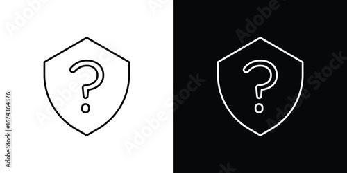 Shield interrogation icons with Editable strokes set for UI UX