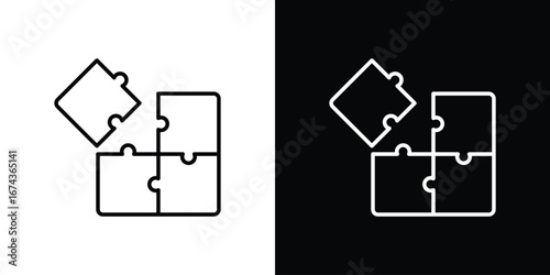 Puzzle icons with Editable strokes set for UI UX