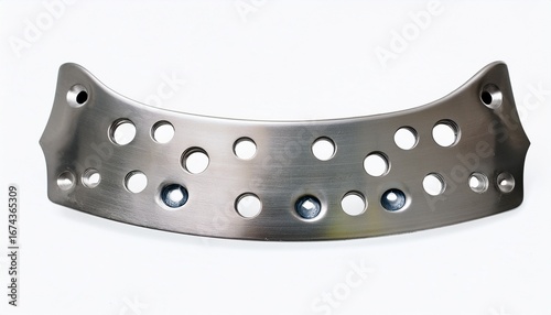 proximal humerus plate on white background with multiple holes for screw insertion for lengthening to treat fractures