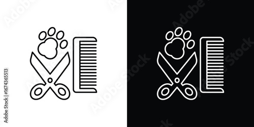 Pet grooming icons with Editable strokes set for UI UX