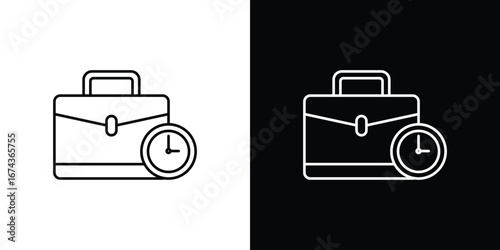 Office time icons with Editable strokes set for UI UX