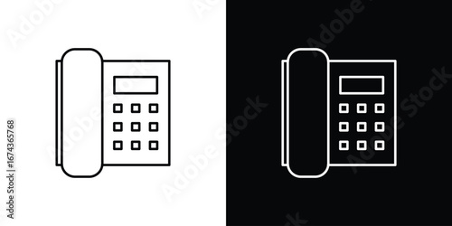 Office phone icons with Editable strokes set for UI UX