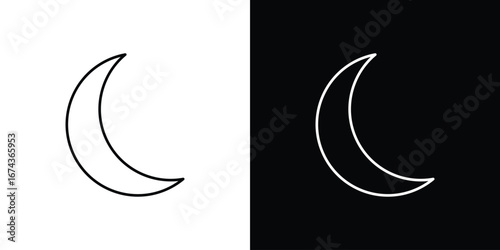 Moon icons with Editable strokes set for UI UX