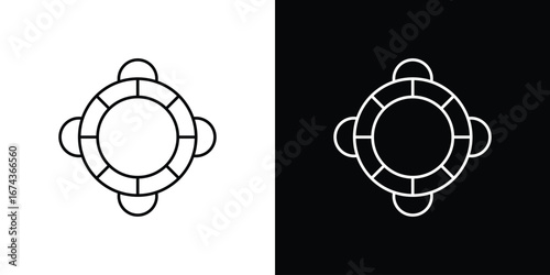 Life buoy icons with Editable strokes set for UI UX