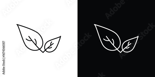 Leaf icons with Editable strokes set for UI UX