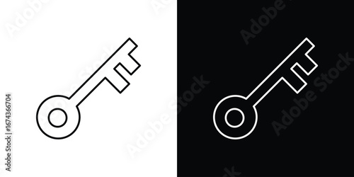 key icons with Editable strokes set for UI UX