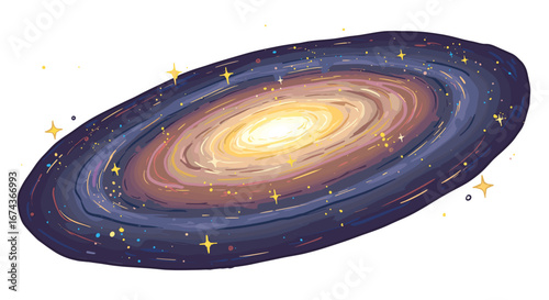 Explore the cosmos a stunning galaxy illustration with stars and celestial bodies for space enthusiasts -