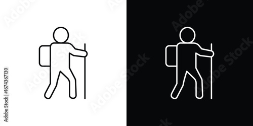 Hiking icons with Editable strokes set for UI UX