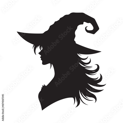 halloween witch vector silhouette clip art logo design illustration