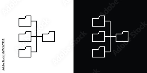 Folder tree icons with Editable strokes set for UI UX