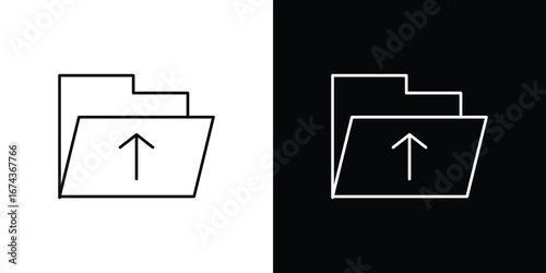 Folder upload icons with Editable strokes set for UI UX