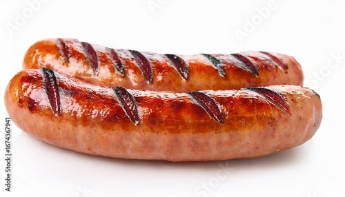 grilled sausage isolated on white background