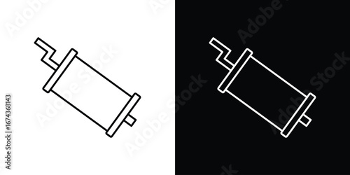 Exhaust pipe icons with Editable strokes set for UI UX