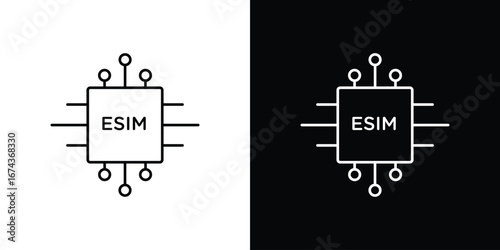 ESIM icons with Editable strokes set for UI UX