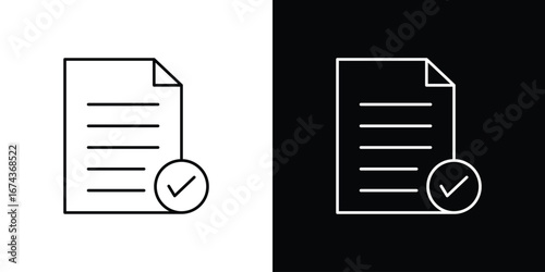 Document accept icons with Editable strokes set for UI UX