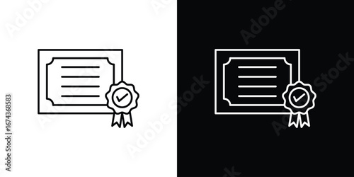 Diploma icons with Editable strokes set for UI UX