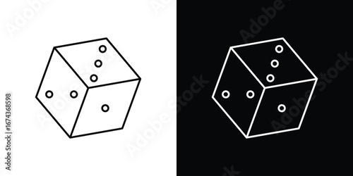 Dice icons with Editable strokes set for UI UX