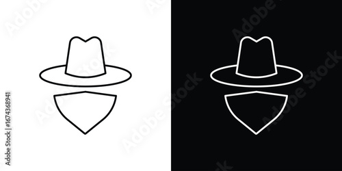 Cowboy icons with Editable strokes set for UI UX