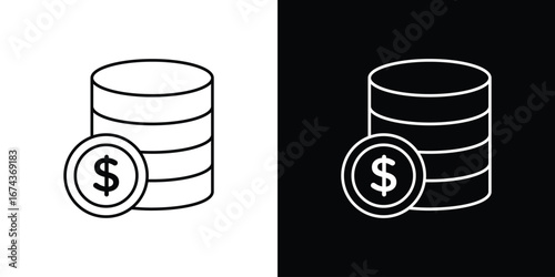 Coins icons with Editable strokes set for UI UX