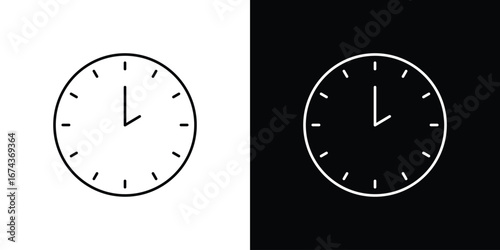 Clock two icons with Editable strokes set for UI UX