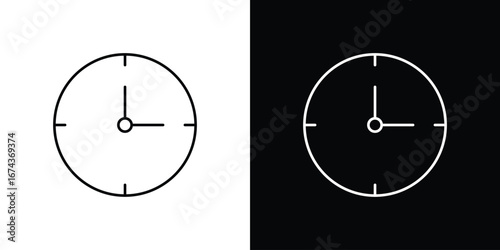 Clock icons with Editable strokes set for UI UX