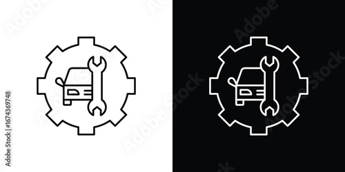Car mechanic icons with Editable strokes set for UI UX