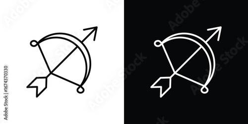 Bow arrow icons with Editable strokes set for UI UX