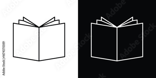 Book open icons with Editable strokes set for UI UX