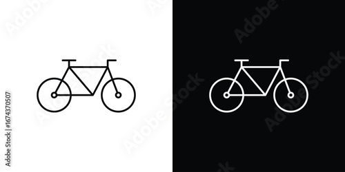 Biking mountain icons with Editable strokes set for UI UX