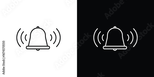 Bell ring icons with Editable strokes set for UI UX