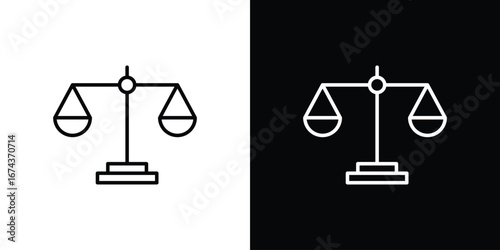 Balance scale icons with Editable strokes set for UI UX