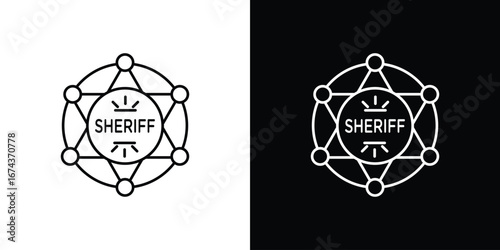 Badge Sheriff icons with Editable strokes set for UI UX