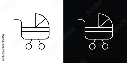 Baby carriage icons with Editable strokes set for UI UX