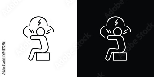 Anxiety or stress icons with Editable strokes set for UI UX