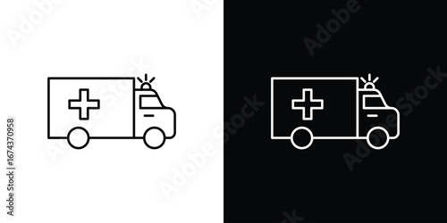 Ambulance icons with Editable strokes set for UI UX