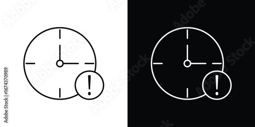 Alarm exclamation icons with Editable strokes set for UI UX