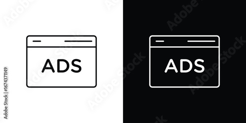 Ad icons with Editable strokes set for UI UX