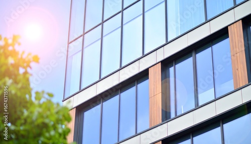 Modern glass office building exterior