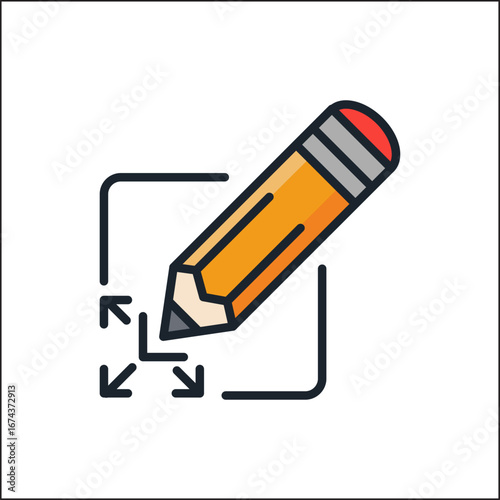 Icon with simple line vector illustration design