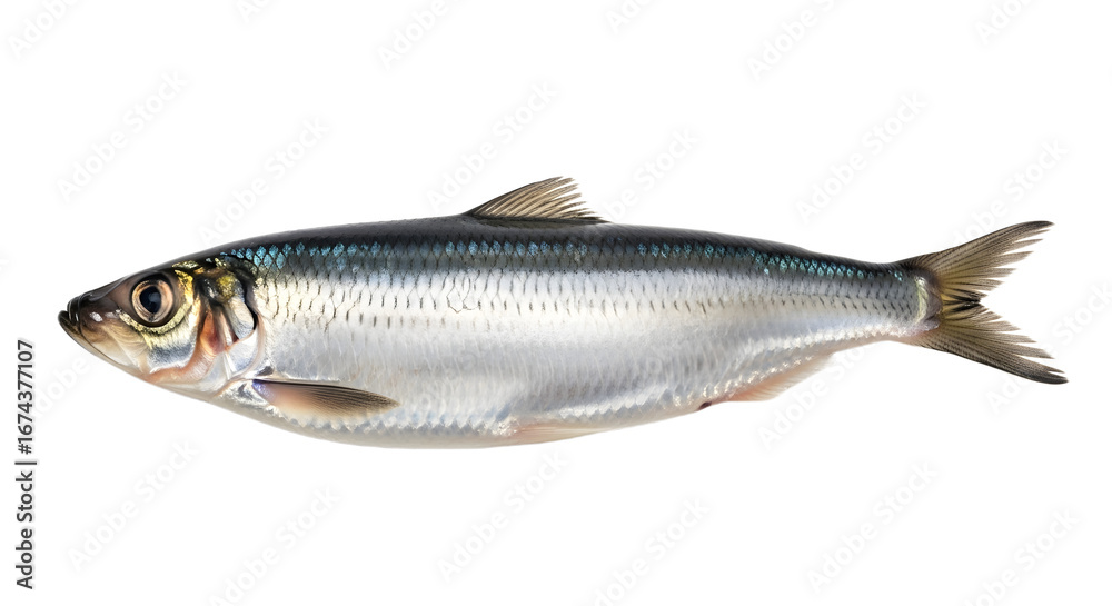 Fototapeta premium Atlantic Herring Fish Isolated on Black Background