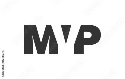 MVP logo design. Initial letter M V P bold font style for tech startups, consulting, corporate branding. Creative company name, headlines typography identity, trendy logotype.