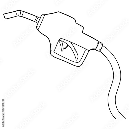 fuel nozzle illustration hand drawn outline vector