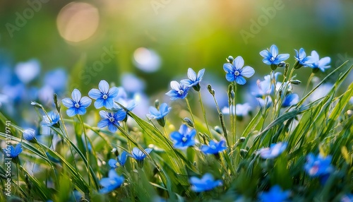 delicate tiny flowers of annual blue eyed grass showcase vibrant beauty bringing charm to the landscape the tiny flowers of annual blue eyed grass add a unique touch to any setting