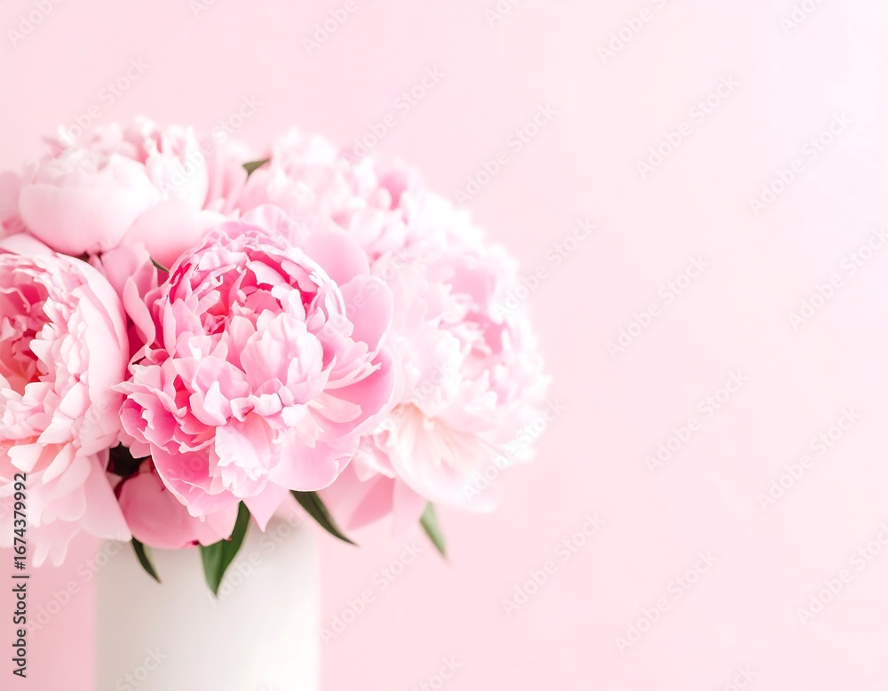 Pink peonies in vase Pink peonies in vase