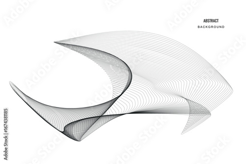 Abstract vector background with black wavy lines. EPS10