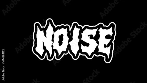 noise, typography vector design. Bold lettering in sharp metal style, perfect for streetwear, music band merch, and edgy graphic tees, sticker, poster